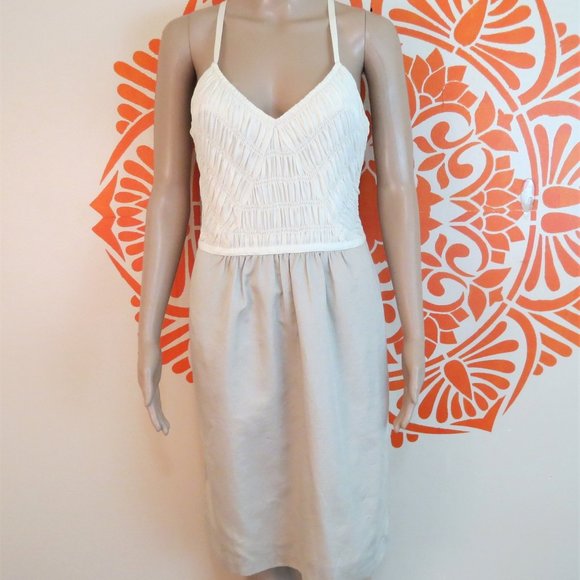Banana Republic Dresses & Skirts - Banana Republic Cream Silk & Cotton Dress 4